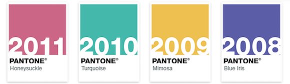 2008-2011年年度颜色 图片来源:pantone