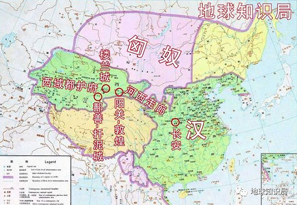 西汉时的扦泥城与楼兰城(底图来自中国历史地图集)图片