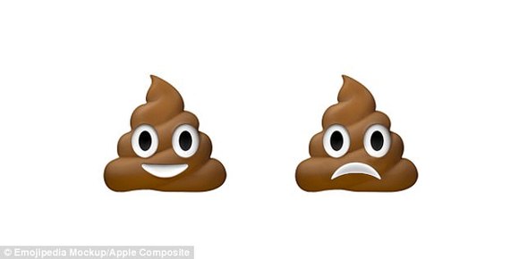 出现了与微笑的屎相对应的"悲伤的屎"(frowning pile of poo).