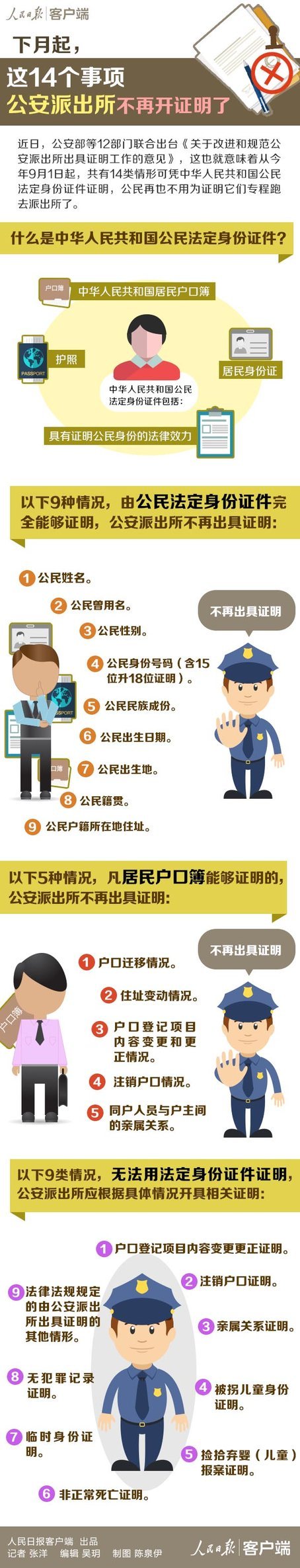 公安部：派出所下月起不再出具14个事项证明