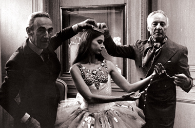 皮埃尔•雅宝（Pierre Arpels）、芭蕾舞演员苏珊·法雷尔（Suzanne Farrell）和编舞大师乔治•巴兰钦, 约1976年