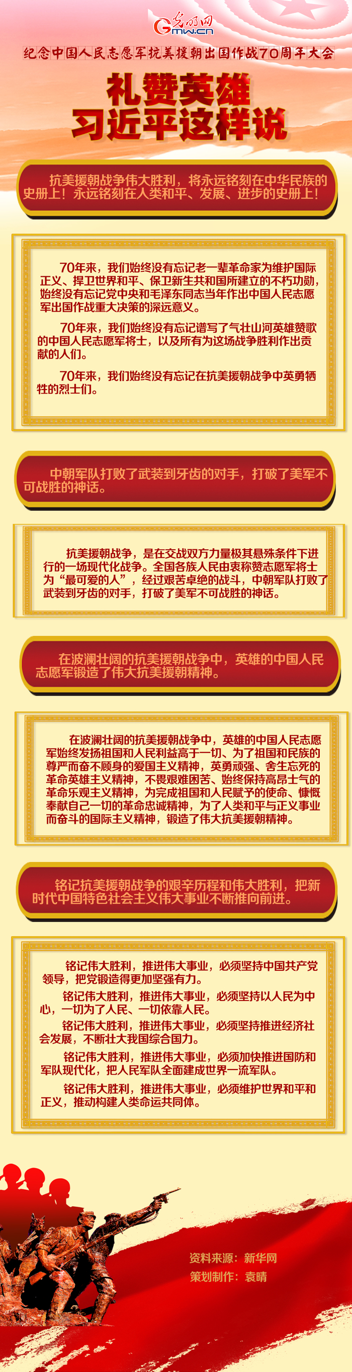 纪念中国人民志愿军抗美援朝出国作战70周年 礼赞英雄习近平这样说 界面新闻