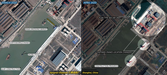 外媒对江南造船厂卫星照片的分析