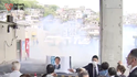 日本首相岸田文雄演說現場傳出爆炸聲，一男子被現場制服