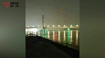 一海船擦碰广东九江大桥，船只沉没，4人失联