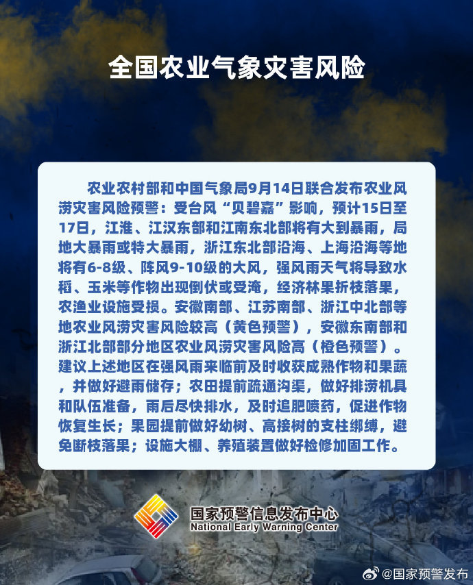 两部门：安徽东南部和浙江北部部分地区农业风涝灾害风险高  第1张