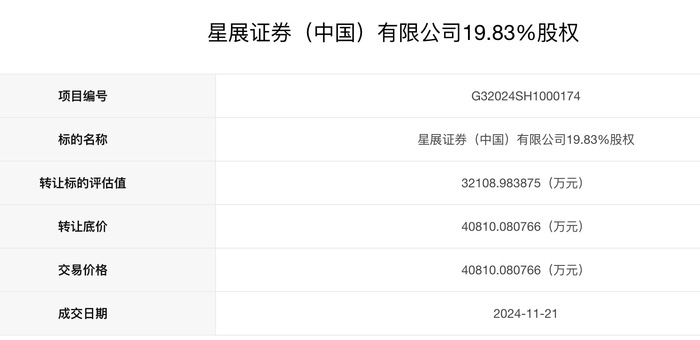 4家国资股东转让，星展集团对星展证券持股提升至90%