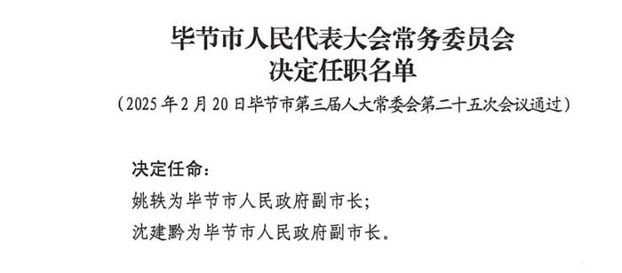 姚轶任贵州省毕节市副市长，代理市长|界面新闻 · 快讯