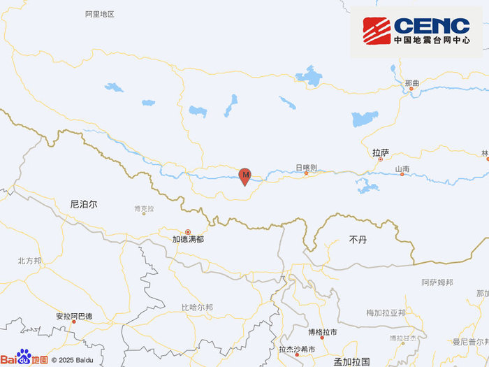 西藏日喀则市定日县发生3.2级地震，震源深度10千米|界面新闻 · 快讯