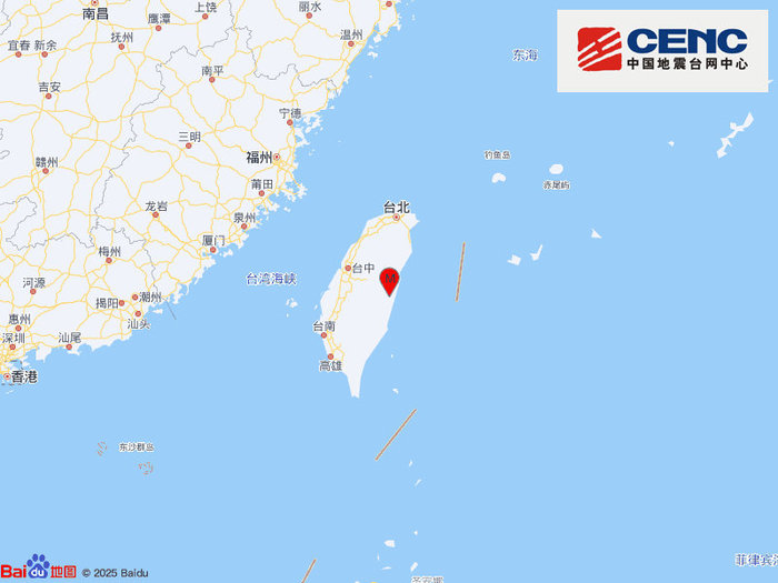 台湾花莲县发生4.0级地震，震源深度21千米|界面新闻 · 快讯，花莲县4.0级地震，震源深度21千米，界面快讯