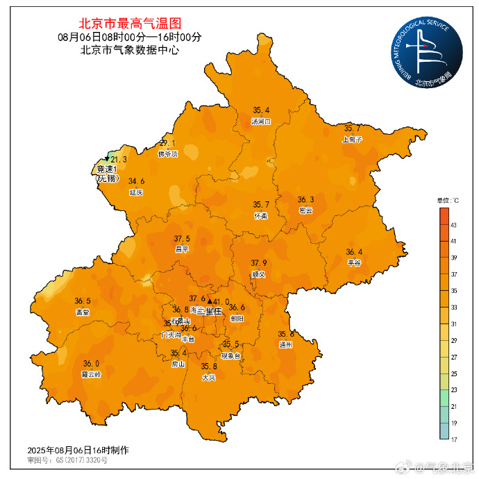 北京今日超700个测站出现35℃及以上高温，最高气温41℃