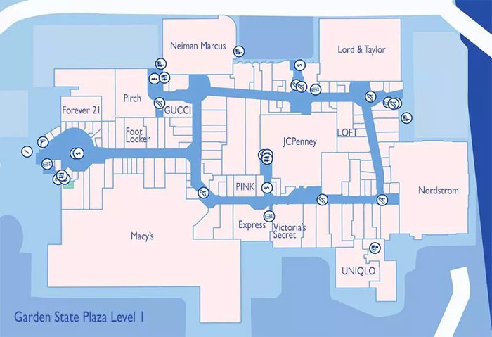 Garden State Plaza Mall Layout