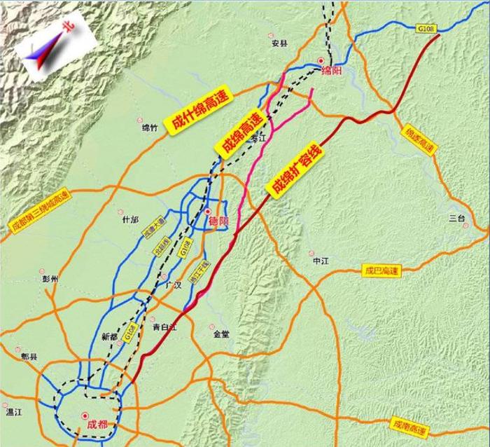 成绵高速第三复线规划图片