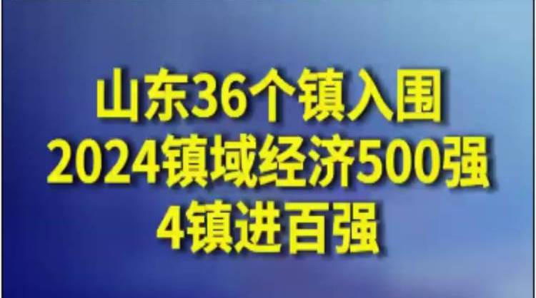 山东36个镇入围2024镇域经济500强|界面•视频
