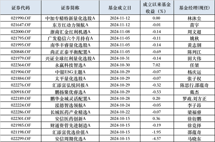 10月以来权益新发回暖，次新基金建仓时点有技巧，业绩分化明显